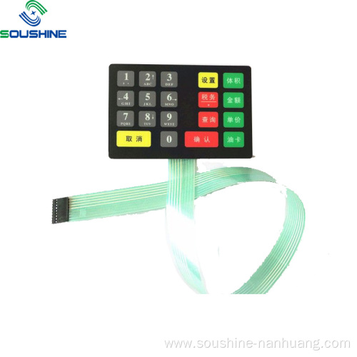 Gas station fuel dispenser membrane switch long cable